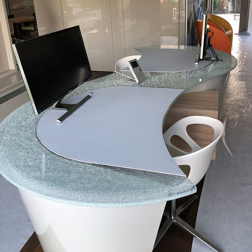 Bureau sur pied - Transparent Design SRL - pour 2 personnes / contemporain / en verre