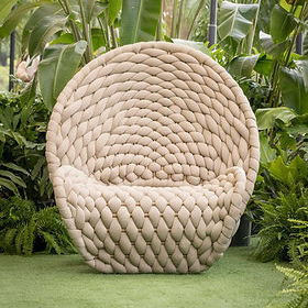 Fauteuil contemporain - YARA  - Sergio J. Matos - en corde / en aluminium / beige