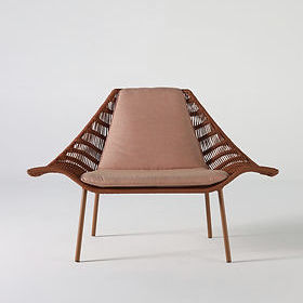 Fauteuil contemporain - MANTA NEGRA - Sergio J. Matos - en tissu / en corde / fait main