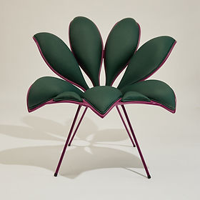 Chaise design original - FLOR DE LÓTUS - Sergio J. Matos - d'intérieur / en tissu / avec piètement en acier inoxydable