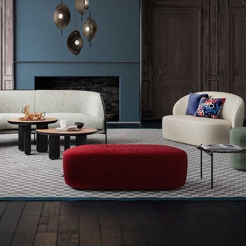 Ottoman contemporain - Guest - LIU JO Living - en tissu / ovale / d'intérieur