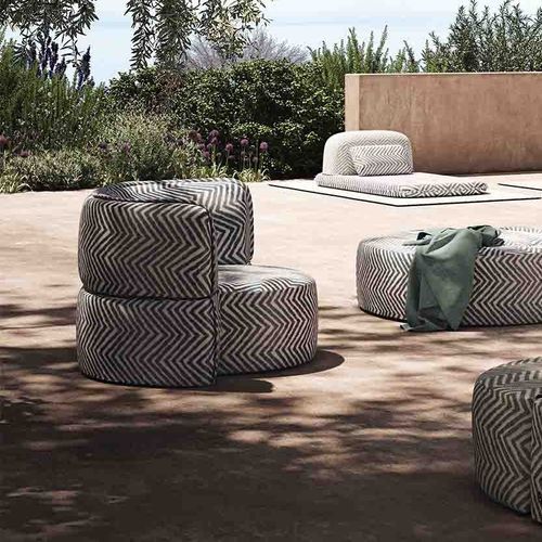 Fauteuil contemporain - Soft Island - LIU JO Living - en tissu / inclinable / bleu