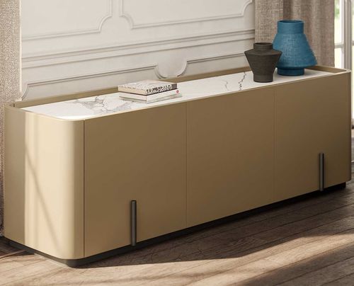 Buffet contemporain - Caillou - LIU JO Living - en bois laqué / en MDF / en acier à revêtement par poudre