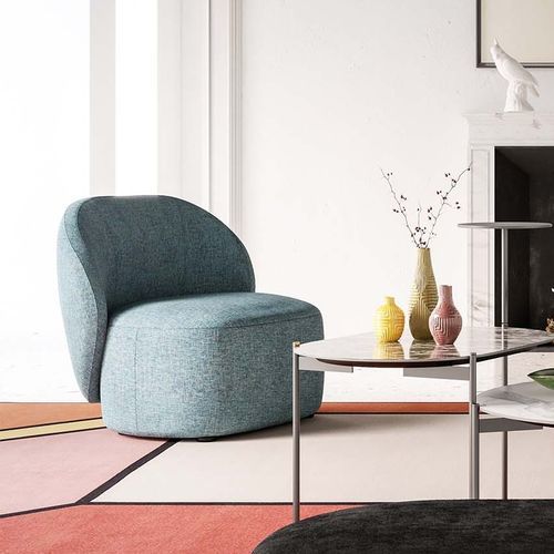 Fauteuil contemporain - Guest - LIU JO Living - en tissu / en bois / bleu