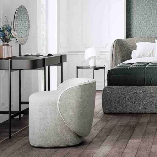 Pouf contemporain - Guest - LIU JO Living - en tissu / rectangulaire / gris