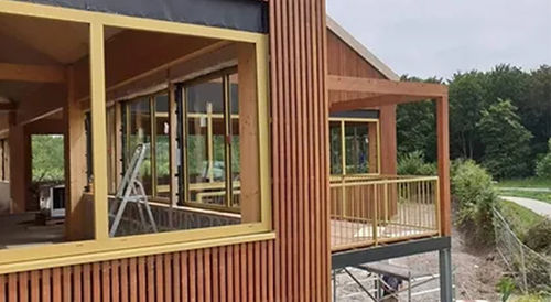 Façade en bois - PT-Touchwood - acoustique / préfabriqué / personnalisable