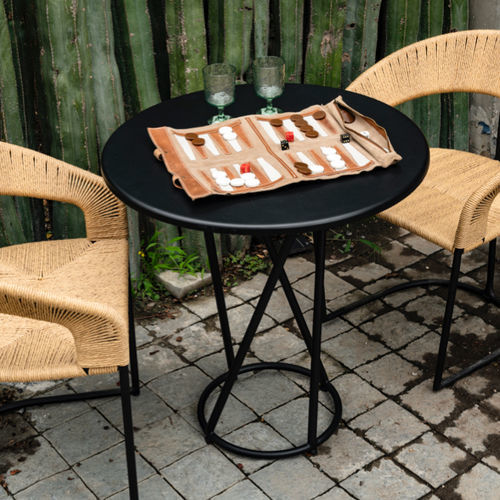 Table bistrot contemporaine - Mestiza - Mexa Design - en bois / avec piètement en métal / ronde