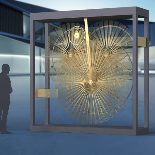 Horloge contemporaine - LUCERO DEL ALBA - The Moving Mechanics Company AG - sur pied / analogique / pour espace public