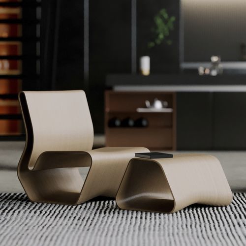 Fauteuil contemporain - ESKER - Model No. Furniture - en résine / en résine / avec repose-pieds