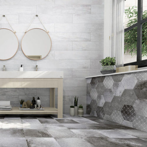 Tomette en porcelaine - LONDON - CERLAT - mate / émaillée / d'intérieur