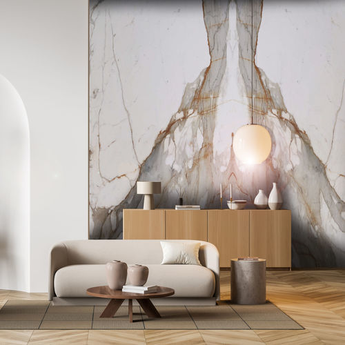 Plaque de pierre en céramique - BORGHINI ANTICO - MEDITERRANEO SURFACES - pour mur / brillante / aspect marbre