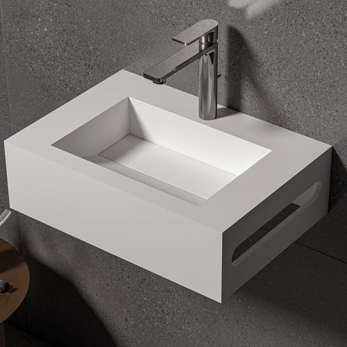Vasque suspendue - ARIEL - ZENON SMART SOLID SURFACE - en Solid Surface / avec porte-serviettes intégré / antibactérienne