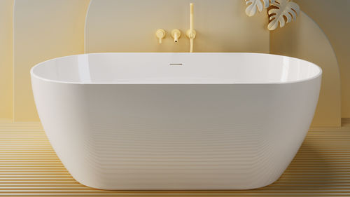 Baignoire ovale - NUKURU SHINE - ZENON SMART SOLID SURFACE - en îlot / pour habitat / en acrylique