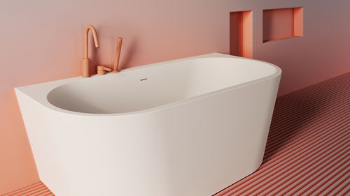 Baignoire ovale - AIDAR MATE - ZENON SMART SOLID SURFACE - près du mur / pour habitat / en acrylique
