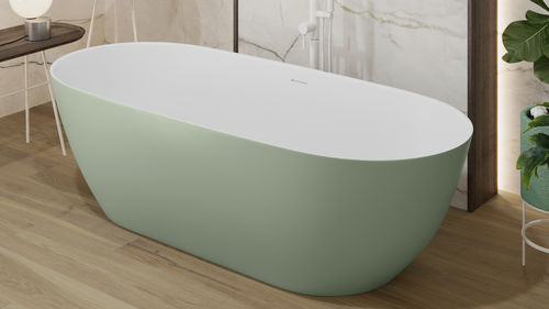 Baignoire ovale - SANABRIA - ZENON SMART SOLID SURFACE - à poser / pour habitat / en Solid Surface