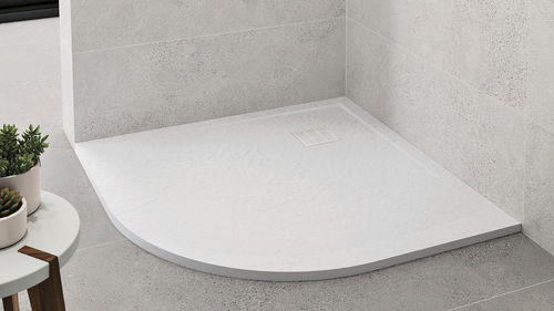 Bac à douche d'angle - ANGULAR - ZENON SMART SOLID SURFACE - à poser / en Solid Surface / antidérapant