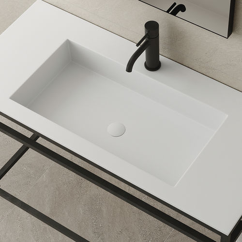 Vasque intégrée - BERLIN - ZENON SMART SOLID SURFACE - en Solid Surface / avec plan intégré / antibactérienne