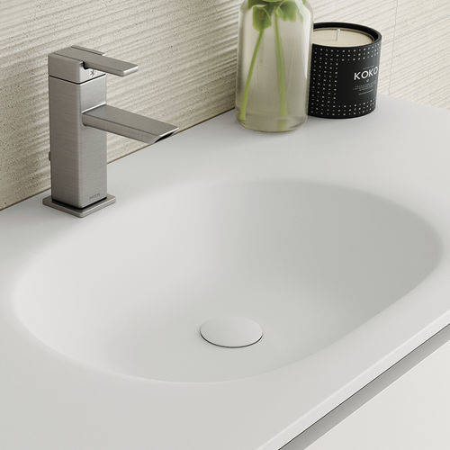 Vasque intégrée - BRUSELAS SENO CURVO - ZENON SMART SOLID SURFACE - en Solid Surface / avec plan intégré / antibactérienne