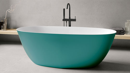 Baignoire ovale - COVADONGA - ZENON SMART SOLID SURFACE - en îlot / pour habitat / en Solid Surface