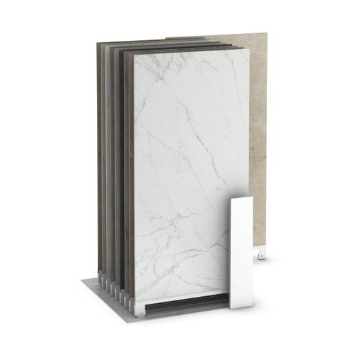 Présentoir à carrelage en métal - ML.XL009 - DR TECNICA - double-face / à quatre faces / 7 étagères