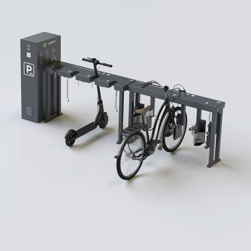 Range-vélo avec station de recharge - Helios-G - Solum - sécurisé / d'extérieur / en acier galvanisé