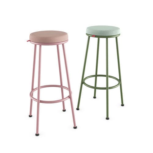 Tabouret de bar contemporain - Fun - Cavaletti S/a - en tissu / avec piètement en acier peint / 4 pieds