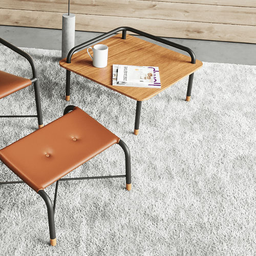 Table d'appoint contemporaine - Stretch - Cavaletti S/a - en bois / avec piètement en acier / carrée