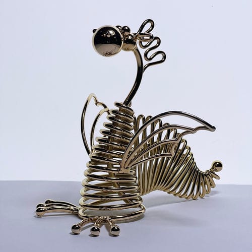 Sculpture en aluminium anodisé - DRAGON - ARTBUZ creative workshop - en nickel / en acier / en or