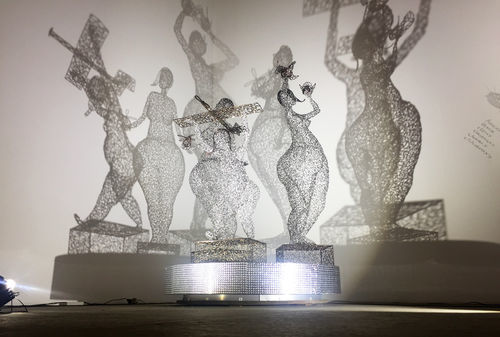 Sculpture en acier - FAITH, HOPE &amp; LOVE - ARTBUZ creative workshop - en fil métallique / en aluminium / fait main