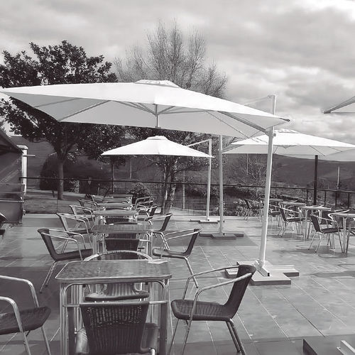 Parasol carré - Lateral - Conva - déporté / en tissu / en aluminium