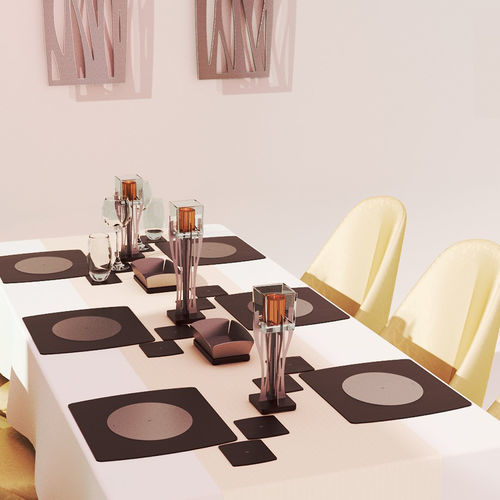 Set de table en méthacrylate - Area S Domino - Laserplanet - en acier inoxydable / contemporain