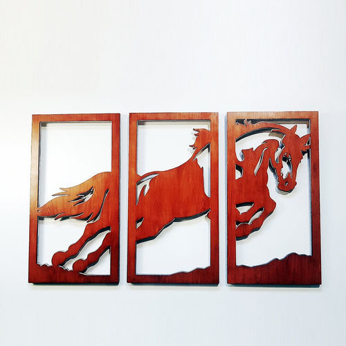 Panneau décoratif mural - Quadro design Tramax Equus - Laserplanet - en bois / MDF / résidentiel