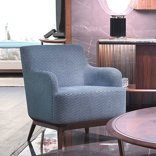 Fauteuil contemporain - A1792 - ANNIBALE COLOMBO - en tissu / en noyer / sur mesure