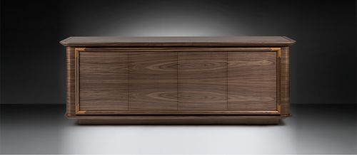 Buffet contemporain - Gassa - ANNIBALE COLOMBO - en noyer / en teck / avec étagère