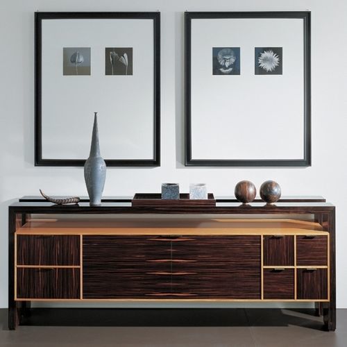 Buffet contemporain - D1303 - ANNIBALE COLOMBO - en cerisier / en ébène de macassar / avec tiroirs