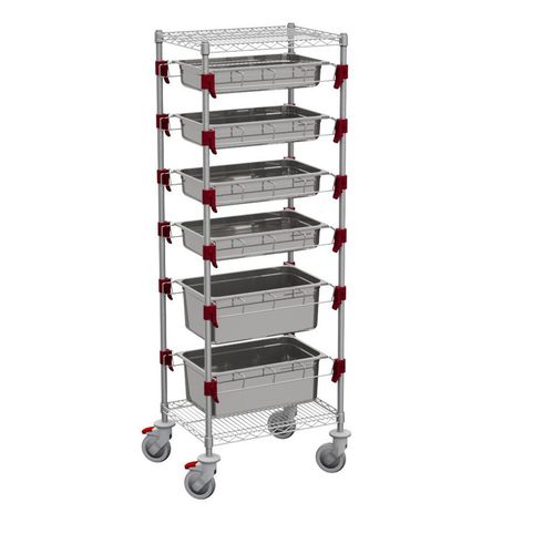 Chariot pour bac gastronorme - MISO530 - QUATRO S.R.L. - pour cuisine professionnelle / en acier inox / en acier chromé