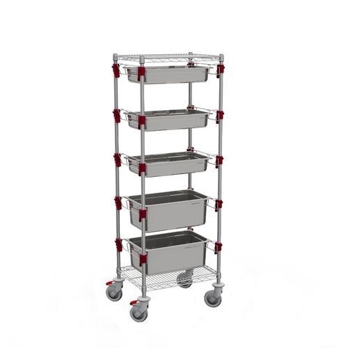 Chariot pour bac gastronorme - MISO325 - QUATRO S.R.L. - pour cuisine professionnelle / en acier inox / en acier chromé