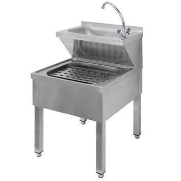 Lave-mains sur pied - AGMA ARREDO INOX PROFESSIONALE SRL A SOCIO UNICO - rectangulaire / en céramique / en acier inoxydable