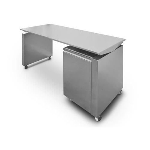 Bureau sur pied - AGMA ARREDO INOX PROFESSIONALE SRL A SOCIO UNICO - contemporain / en acier inoxydable / droit