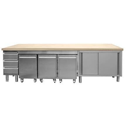 Plan de travail en bois - AGMA ARREDO INOX PROFESSIONALE SRL A SOCIO UNICO - en granite / en acier inoxydable / professionnel