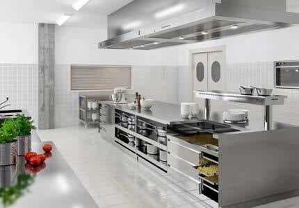 Cuisine contemporaine - H2 - AGMA ARREDO INOX PROFESSIONALE SRL A SOCIO UNICO - en acier inoxydable / de taille moyenne / haut de gamme