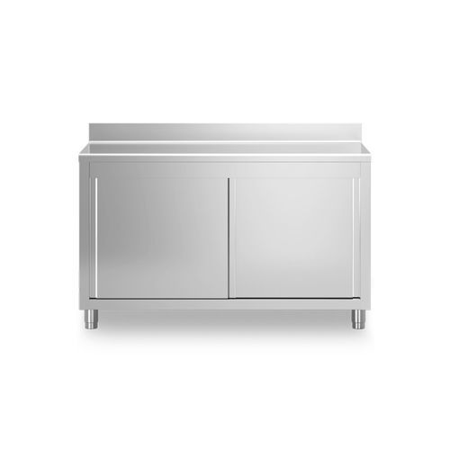 Table contemporaine - TULS - en acier inoxydable / avec piètement en métal / rectangulaire