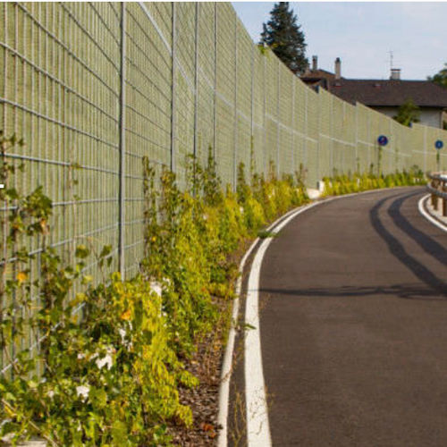 Mur anti-bruit avec panneau modulaire - INSA Green - Insametal - en polymère / en acier / en tissu