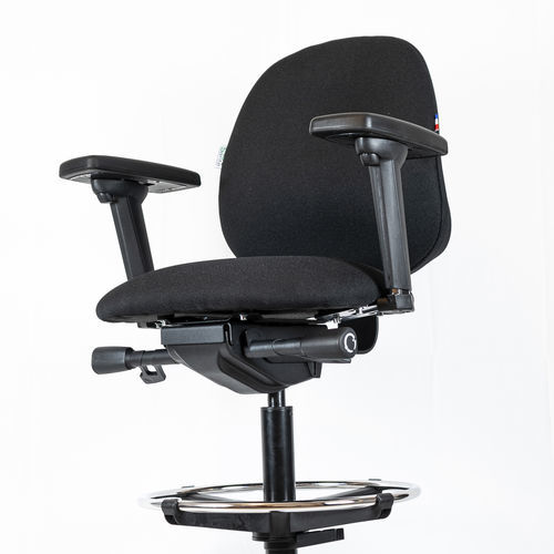 Chaise de travail en tissu - COMPACT - ERGOSANTÉ OUEST - en métal / piètement étoile / pour magasin