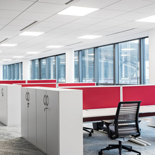 Faux-plafond en fibre minérale - AMF THERMATEX dB - Knauf Ceiling Solutions - en dalles / pour bureau / pour salle de conférence