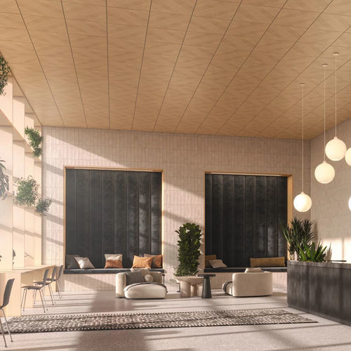 faux-plafond en placage de bois - Knauf Ceiling Solutions