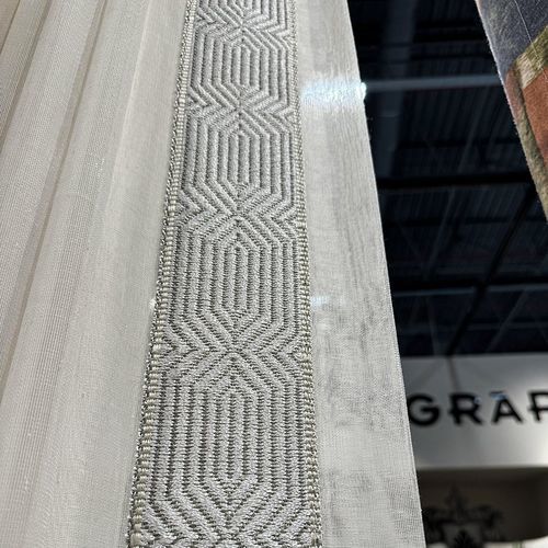 Bordure de tissu d'ameublement - DELTA - DEGRAPE - à motif géométrique / en lin / en polyester