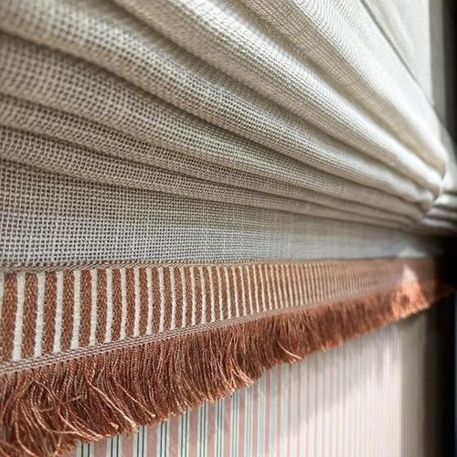 Bordure de tissu d'ameublement - FLOW - DEGRAPE - à rayures / en lin / en polyester