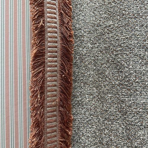 Bordure de tissu d'ameublement - COULER - DEGRAPE - à rayures / en lin / en polyester