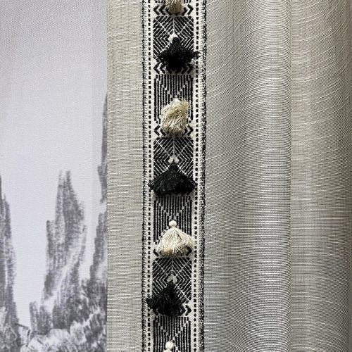 Bordure de tissu d'ameublement - FRINGE - DEGRAPE - pour rideaux / à rayures / en lin